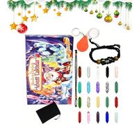 Playset Countdown de Noël - Calendrier 2025, affichage en, kit de roche, sac de pierre précieuse | Boîte de collection de vacances pour l'exploration en, tri minéral, plaisir surprise
