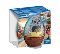 Playset figurine Playmobil 72100 Île Pirate 2-en-1 avec coffret de rangement et accessoires Bleu et marron