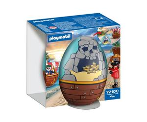 Playset figurine Playmobil 72100 Île Pirate 2-en-1 avec coffret de rangement et accessoires Bleu et marron