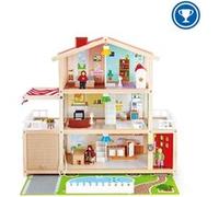 HaPe International – Maison de poupée Villa Family – 4 poupées, 10 pièces en bois