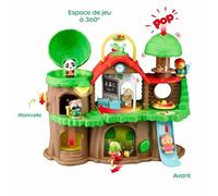 Playset outdoor VULLI Kloro'Playset Ecole des Klorofil avec 3 figurines et accessoires, manivelle pour ascenseur, maison sur pilotis, vert multicolore