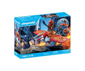 Playset Playmobil 71833 Super-héros avec drone et ninja 39 pièces Rouge/Orange/Or