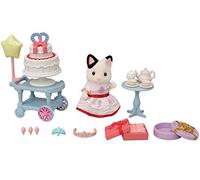 Playset Sylvanian Families La fille chat bicolore et gouter d anniversaire