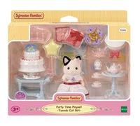 Playset Sylvanian Families La fille chat bicolore et gouter d anniversaire