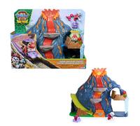 Paw Patrol - Pat Patrouille Le Film Mission Dino - Volcan - Jouet Enfant | Volcan Interactif : Éruption Sons, Lumières & Lave - Cascade & Toboggan - Figurines Marcus & Rhubarbe - Dès 3 ans