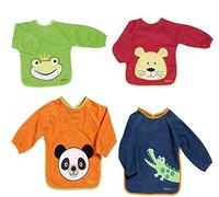 Playshoes 507136 Lot de 4 bavoirs à manches en tissu éponge (lot de 4)