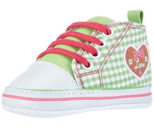 Playshoes Baskets Coeur, Chaussures Premiers Pas Mixte bébé, Vert (Gruen 29), 18 EU