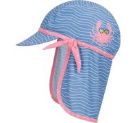 Playshoes Bonnet de Bain pour Fille Cancer Chapeau de Soleil, Bleu/Rose, 49