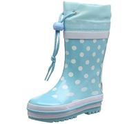 Playshoes Botte de Pluie Motif de Points, Caoutchouc Naturel Garçon Fille - Turquoise Tuerkis 15 - 28/29 EU