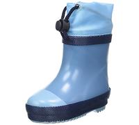 Playshoes Bottes de pluie mi-molletonnées unisexes pour enfant, bleu, 18 EU