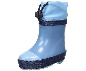 Playshoes Bottes de pluie mi-molletonnées unisexes pour enfant, bleu, 21 EU