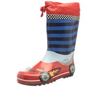 Playshoes Bottes en caoutchouc avec cordon de serrage Bottes de pluie Mixte Enfant, Voiture De Course, 24/25 EU