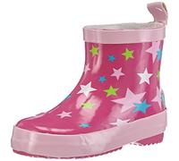 Playshoes Bottes En Caoutchouc Basses Bottes de pluie Mixte Enfant, Étoiles Roses, 26/27 EU