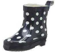 bottes de pluie courtes pointillées bleu foncé