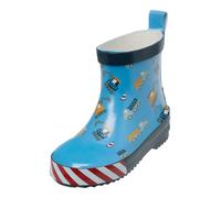 PLAYSHOES Bottes en caoutchouc 'Baustelle' bleu marine / bleu clair / rouge / blanc, Taille 26