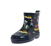 PLAYSHOES Bottes en caoutchouc bleu foncé / marron / jaune / rouge, Taille 27