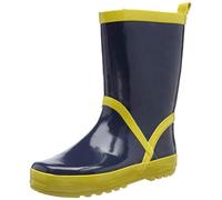Playshoes Bottes En Caoutchouc Bottes de pluie Mixte Enfant, Bleu Marine/Jaune, 20/21 EU