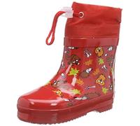 Playshoes Bottes En Caoutchouc Doublées Hautes Bottes de pluie Mixte Enfant, Animaux De La Forêt Rouge, 32/33 EU