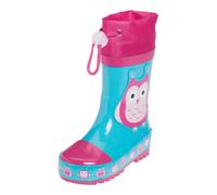 PLAYSHOES Bottes en caoutchouc 'Eule' bleu / rose clair / rose foncé, Taille 28,5