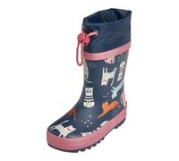 PLAYSHOES Bottes en caoutchouc 'Katzen' marine / orange / éosine / blanc cassé, Taille 20