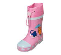 PLAYSHOES Bottes en caoutchouc 'Maus & Elefant' bleu marine / bleu clair / orange / rose, Taille 26,5