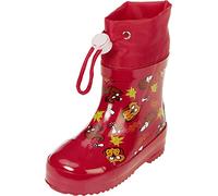 Playshoes Bottes en caoutchouc naturel doublées pour enfant - Unisexe, rouge, 23 EU