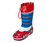 PLAYSHOES Bottes en caoutchouc 'Rennwagen' bleu / rouge / blanc, Taille 25