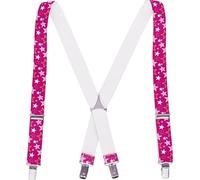Playshoes Bretelles élastiques unisexes pour enfant, Étoiles roses, 70