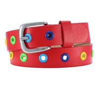 Playshoes Ceinture bébé en cuir élastique rouge, fermeture aluminium réglable 60 cm