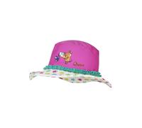 PLAYSHOES Chapeau 'Die Maus' caramel / pétrole / rose néon / blanc, Taille 51