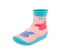 PLAYSHOES Claquettes / Tongs 'Schmetterlinge' bleu / bleu clair / rose / framboise, Taille 22-23