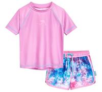 Playshoes Ensemble de Deux pièces Rash Guard pour Filles, Violet Batik, 122-128