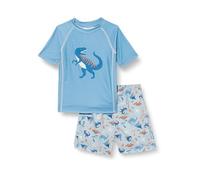 Playshoes Ensemble de Maillot de Bain, Blau Set Dino, 122/128 Enfant Unisexe