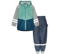 Playshoes Ensemble de pluie unisexe Regen-Set pour enfant, ceinture en polaire verte, 128 (lot de 2), Ceinture en polaire verte, 128 cm