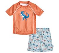 Playshoes Ensemble de Protection Rash Guard 134-140 Dino Orange pour garçons