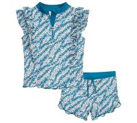 Playshoes Ensemble Maillot de Bain 2 pièces pour Fille, Blümchen Bleu pétrole, 110-116