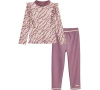 Playshoes Ensemble Rash-Guard Long 2 pièces pour Fille, Ensemble de Fleurs à Manches Longues, 110-116