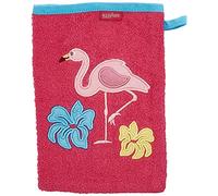 Playshoes Gant de toilette en tissu éponge pour enfant - Motif flamant rose - 18-15 x 20 cm, 18 - Rose, 15x20 cm