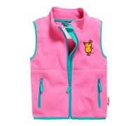 PLAYSHOES Gilet 'DIE MAUS' turquoise / ocre / jaune d'or / rose, Taille 80