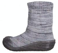 Playshoes Hausschuh-socke Gestrickt, Chaussons montants mixte enfant, Gris (Grau 33), 18/19 EU