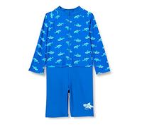 Playshoes Langarm Einteiler Hai, Maillot de Bain Garçon, Blau, 62/68
