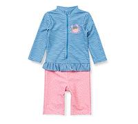 Playshoes Langarm Einteiler Krebs, Maillot de Bain Une pièce Fille, Blau/Pink, 62/68
