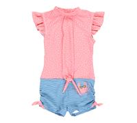 PLAYSHOES Maillot de bain bleu pastel / rose ancienne / blanc, Taille 86-92