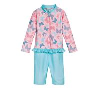 PLAYSHOES Maillot de bain 'Schmetterlinge' bleu / aqua / rose / rose clair, Taille 98-104