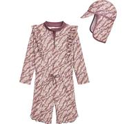 Playshoes Maillot de Bain Une pièce à Manches Longues et Bonnet de Bain avec Protection UV 50+ Protection Solaire