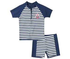 Playshoes Mixte Enfant Uv-schutz Bade-set Zweiteilig Schwimmshirt Badeshorts Badebekleidung, Bleu Marine, 122-128 EU