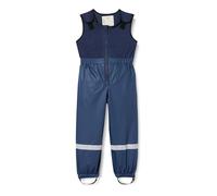 Playshoes Pantalon Boue, Salopette de Pluie, Doublure, Bleu Marine avec Bavoir en Polaire, 80 Mixte Enfant