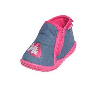 PLAYSHOES Pantoufle 'Einhorn' bleu denim / rose foncé, Taille 28,5
