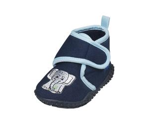PLAYSHOES Pantoufle 'Elefant' marine / bleu clair / gris clair, Taille 18,5