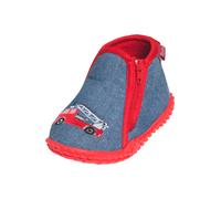 PLAYSHOES Pantoufle 'Feuerwehr' bleu / rouge, Taille 22,5